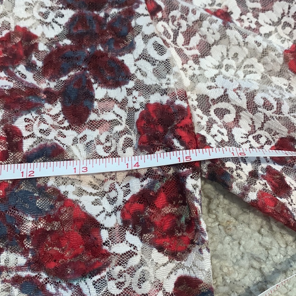 Zara floral lace long sleeve top - Picture 6 of 7